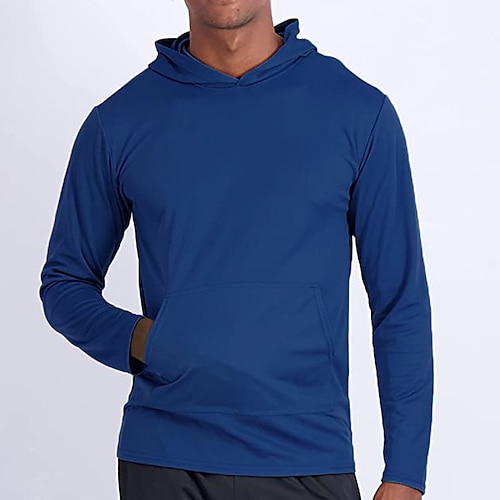 

Men's Hoodie Black Royal Blue Blue Hooded Plain Pocket Sports Streetwear Cool Casual Essential Spring Fall Clothing Apparel Hoodies Sweatshirts