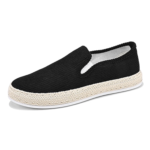 

Herre Sko Tøfler & Slip-ons Komfort Sko Håndsømning Klassiske loafers Afslappet Daglig Gang Elastisk stof Åndbart Ankelstøvler Sort Lysegrå Beige Forår Efterår