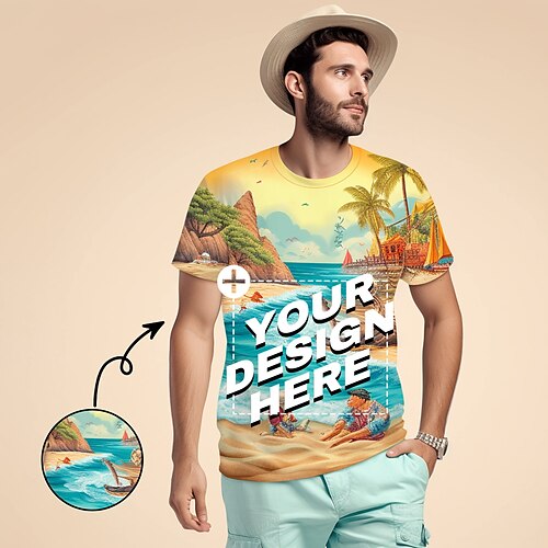 

Camiseta personalizada para hombre, diseña tus propias camisetas personalizadas, camiseta con estampado completo, regalos personalizados