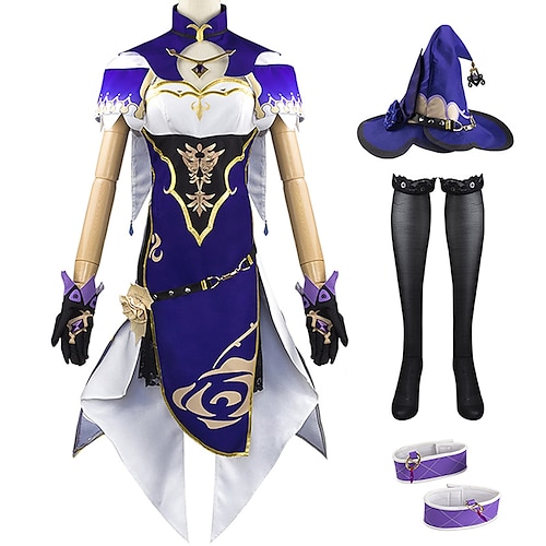 

genshin impatto lisa cosplay abiti deluxe con accessori giapponese anime costumi cosplay abiti per adulti bambini donne festa di halloween carnevale