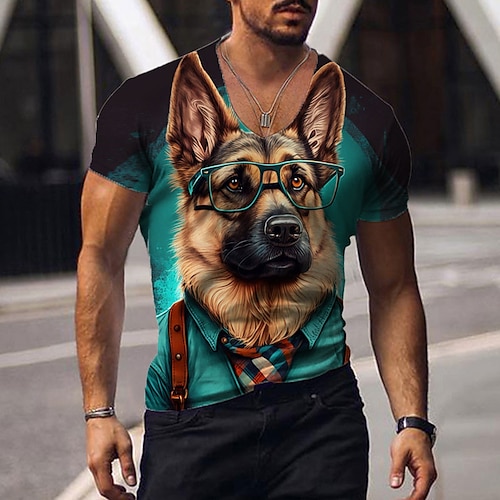 

Per uomo maglietta Pop art Animali Con cagnolino A V Abbigliamento Stampa 3D Giornaliero Sport Manica corta Stampa Di tendenza Originale Informale