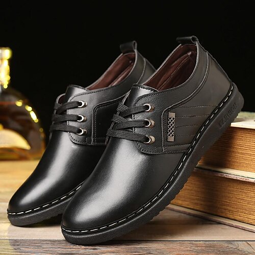 

Homme Oxfords Mocassins en cuir Entreprise Décontractées Extérieur du quotidien Marche Polyuréthane Respirable Noir Marron Eté Printemps