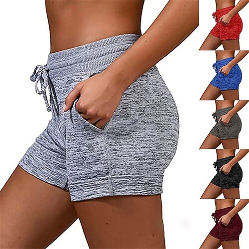 

Per donna Plus Size loungewear Pantaloni Colore puro Sport Informale Comoda Interni Giornaliero Da letto Poliestere Traspirante Pantaloncini Tasche Estate Primavera Nero Vino
