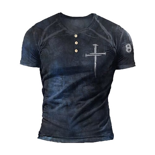 

Per uomo Camicia Henley Pop art Fede Henley Abbigliamento Stampa 3D Esterno Giornaliero Manica corta Bottone giù Stampa Di tendenza Originale Comodo