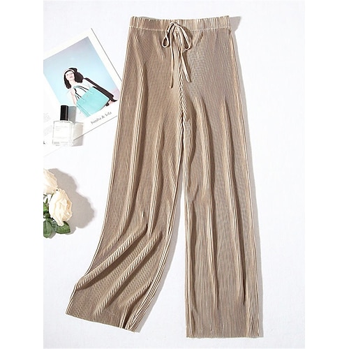 

Per donna loungewear Pantaloni Pantaloni da casa Colore puro Di tendenza Informale Comoda Interni Giornaliero Da mare Poliestere Traspirante Pantalone Vita elastica Estate Primavera Nero Rosa