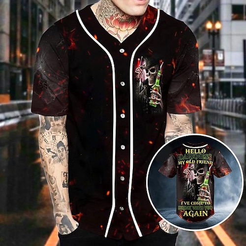 

Per uomo Maglia da baseball Traspirante Leggero Asciugatura rapida Manica corta Maglietta Maglietta / Maglia Standard Con stampe Estate Allenamento in palestra Tennis Golf