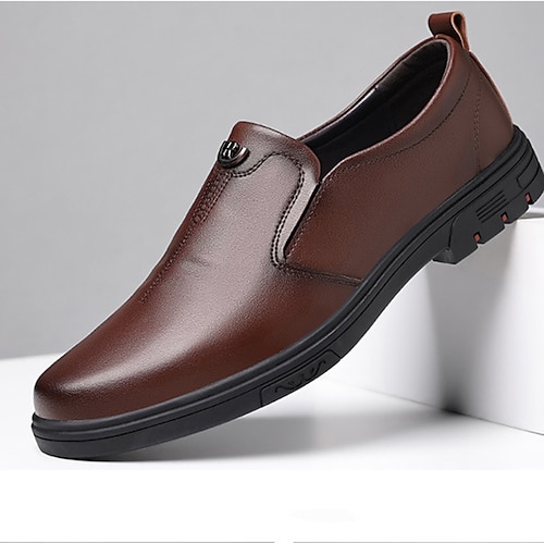 

Homme Mocassins et Slip On Chaussures de confort Mocassins en cuir Entreprise Décontractées Extérieur du quotidien Marche Cuir Respirable Chaussures quatre saisons noires Sabots d'été marron