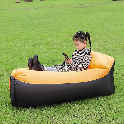 

Oreiller canapé gonflable en stock en plein air portable paresseux air canapé pliable lit gonflable sac de couchage