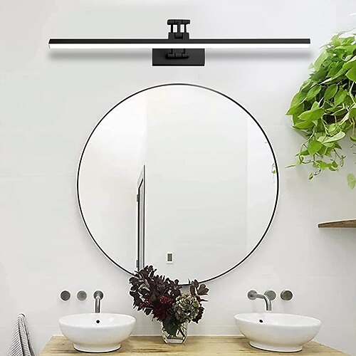 

illuminazione vanità 15.7 ip20 luci frontali a specchio ferro acrilico nero moda domestica bagno a scomparsa antiappannamento specchiera led armadio a specchio lampada luci da bagno