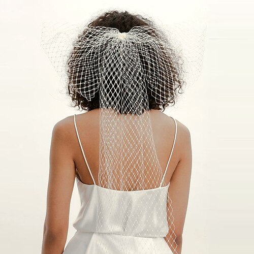 

1 strato Moda / Semplice Veli da sposa Velo corto (ai gomiti) / Veli da gabbia con Colore Puro Tulle