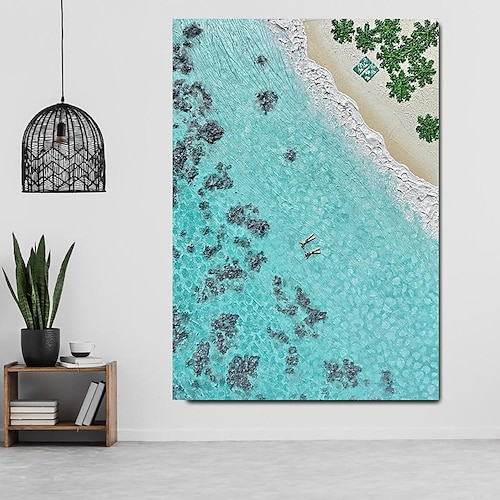 

abstrakte urlaub strand weiße wellen leinwand malerei wandkunst seelandschaft landschaft poster und drucke für wohnzimmer dekor cuadros