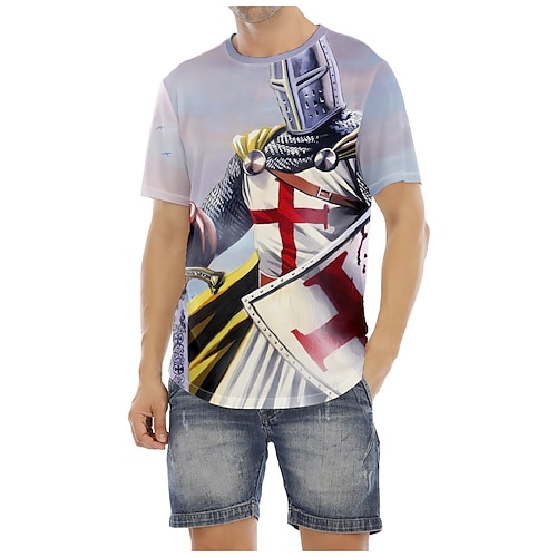 

O Último Templário cruzado Cavaleiros Templários Cruzado Japonesa/Curta Desenho Mangá Anime Arte Gráfica Camiseta Para Homens Mulheres Unisexo Adulto Impressão 3D 100% Poliéster Casual / Diário