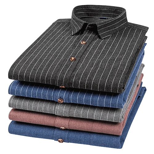 

Homme Chemise Bleu Ciel Gris Claire Gris foncé manche longue Rayures et carreaux Col rabattu Toutes les Saisons Bureau et carrière Fête de bureau Vêtement Tenue