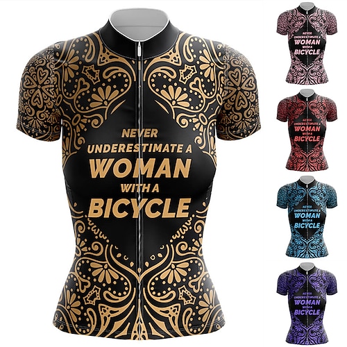 

21Grams Mulheres Camisa para Ciclismo Manga Curta Moto Blusas com 3 bolsos traseiros Ciclismo de Montanha Ciclismo de Estrada Respirável Pavio Humido Secagem Rápida Tiras Refletoras Rosa claro