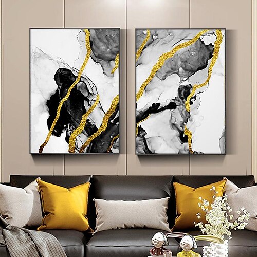 

Abstract Golden Geometric Canvas Painting Modern Luxury Color Block Posters and Prints Cuadros Wall Art Picture for living Room