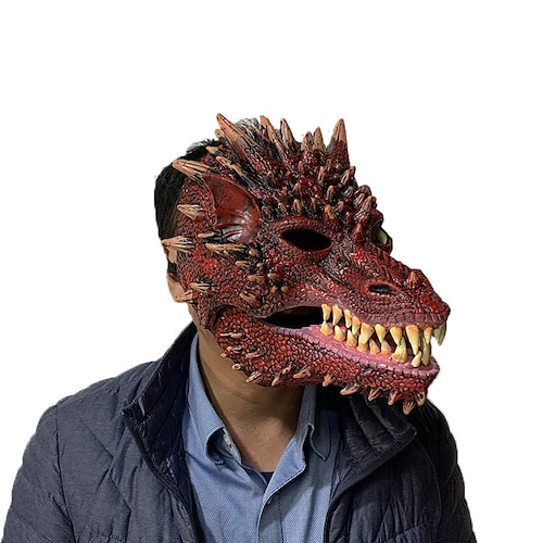 

halloween drage dinosaur maske åpen munn lateks skrekk dinosaur hodeplagg halloween fest cosplay kostyme redd maske