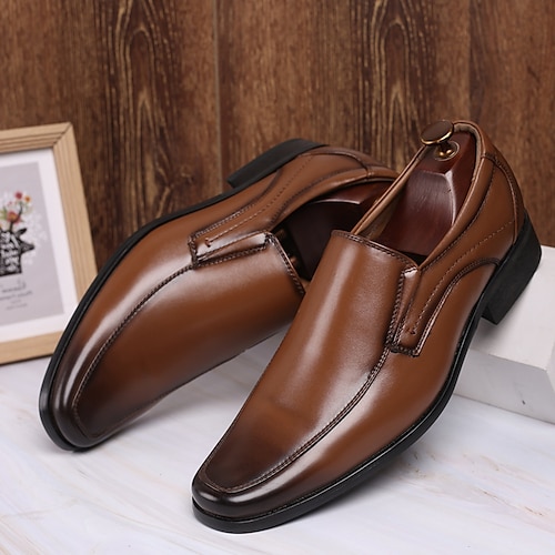 

Homme Mocassins et Slip On Grandes Tailles Mocassins en cuir Entreprise Décontractées Extérieur du quotidien Polyuréthane Respirable Noir pur Marron Eté Printemps