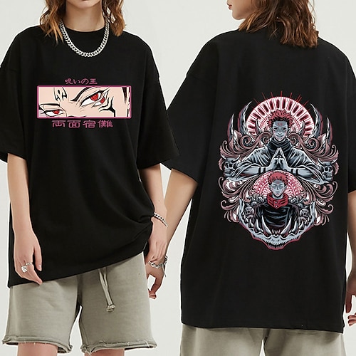 

Demon Slayer: Kimetsu no Yaiba Akaza T-shirt Print Street Style T-shirt For Men's Women's Unisex Adults' Hot Stamping 100% Cotton Casual Daily