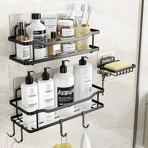 2 Pcs Adhesive Shower Rack, Shower Shelf, No Drilling Rustproof