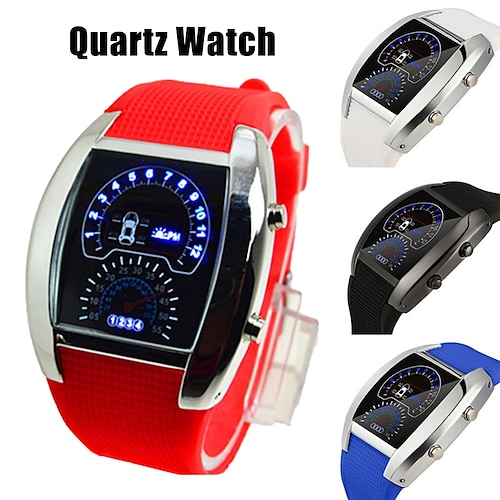 

Hombre Relojes de cuarzo Al Aire Libre Reloj Casual Resistente a los Golpes Luminoso IMPERMEABLE Correa de silicona Reloj