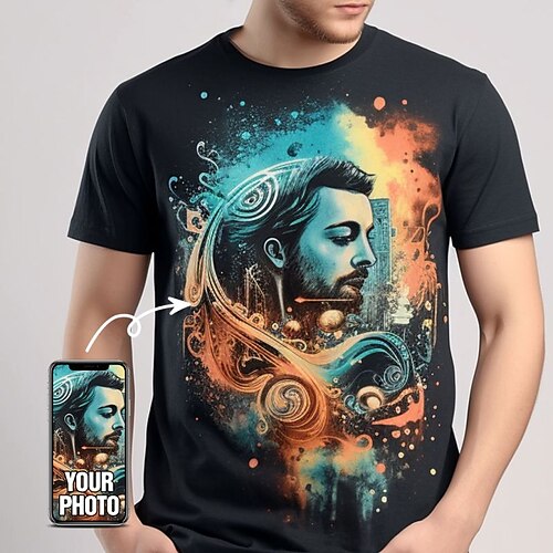 

Custom T Shirt for Men Design Your Own Custom Shirts Personalized All Over Print Tee Custom Gifts
