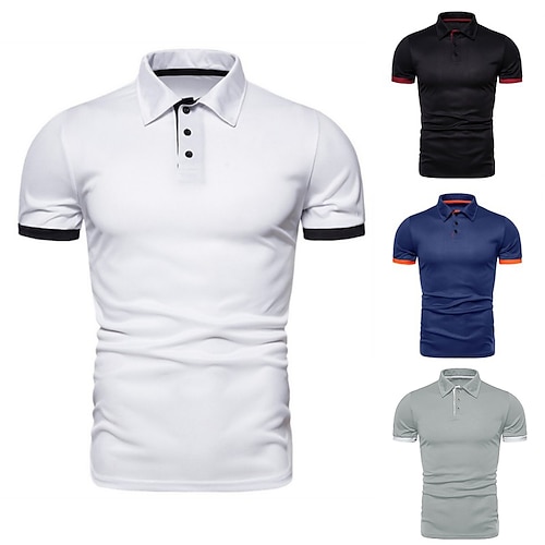 

Homme POLO T Shirt golf Plein Air Casual Col polo Classique Manche Courte Mode Décontractées Imprimés Photos Bouton devant Bouton bas Printemps été Standard Noir Blanche Rouge bleu marine Orange Gris