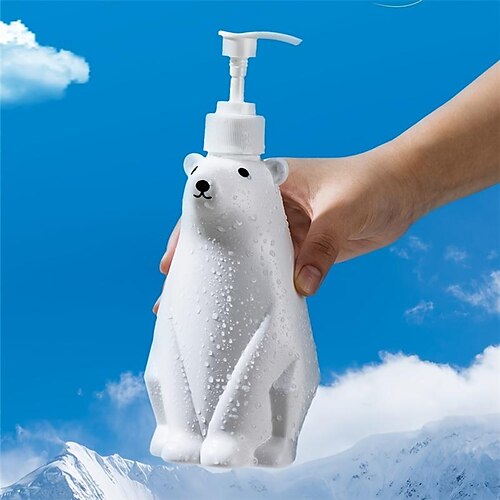 

Dispensador de loción de 1 pieza, bomba dispensadora, bomba de jabón con forma de oso polar con tubo de extensión, bomba dispensadora de jabón líquido recargable, bomba de ducha para baño, accesorios