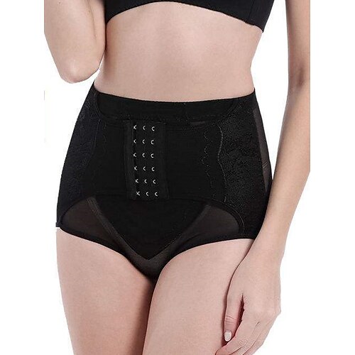 

Dame Formet beklædning Talje træner Body Shaper Ren farve Enkel Afslappet Komfort Hjem Daglig I-byen-tøj Nylon Åndbart Sommer Forår Sort Beige
