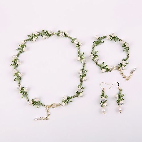 

Smykke Sett 3 stk Legering 1 Halskjede 1 Armbånd Øredobber Dame Mote Stilfull geometriske Blomst Rund Smykkesett Til Bursdag Fest & Aften