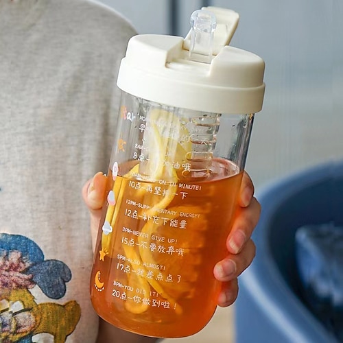 

Taza de vidrio de separación de té ins, taza de té de flores portátil graduada de alto valor de apariencia, taza de paja resistente a altas temperaturas coreana