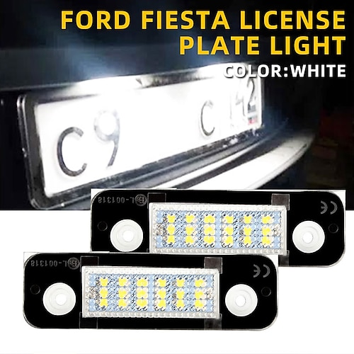 

2 pièces auto canbus voiture led numéro plaque d'immatriculation lumière 12v pour ford fiesta/focus remplacement direct ampoule de licence arrière