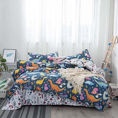 

Juego de cuatro piezas de dibujos animados para niños, ropa de cama individual, funda de edredón, juego de tres piezas, sábana ajustable cepillada engrosada