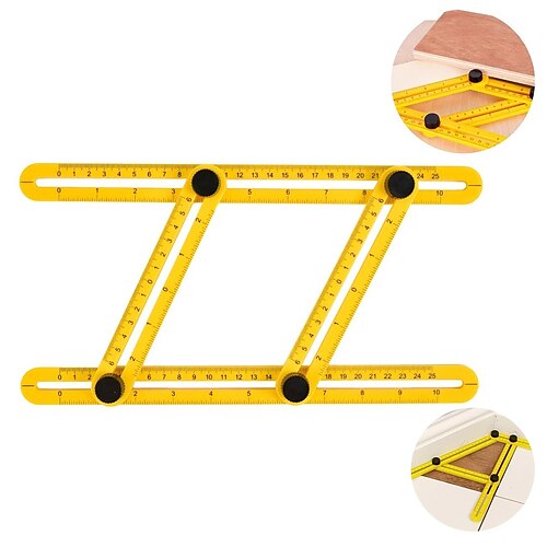 

Universal Angle Template Tool - Easy To Use Plastic Multi Angle Ruler - Ultimate Gift For Woodworking Shop - Ultra Precise - Easy One Hand Utility