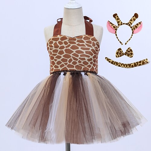 

Animal Robe Costume de Cosplay Déguisement d'animaux Enfant Fille Cosplay Décontractées Fête / Célébration Organza Velours corail Marron Facile Déguisement Carnaval