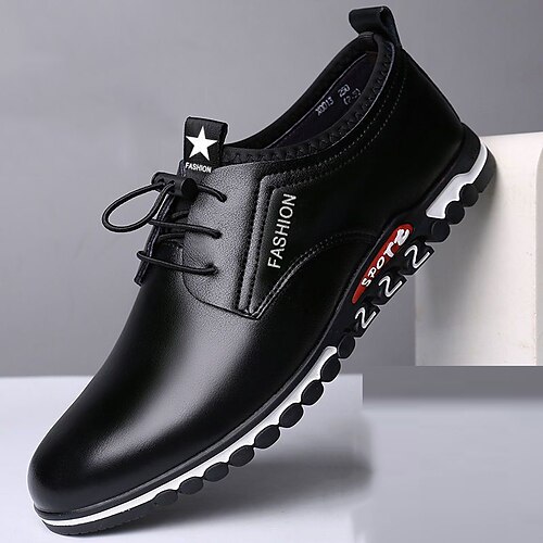 

Homme Oxfords Mocassins en cuir Entreprise Décontractées Extérieur du quotidien Cuir Respirable Noir Marron Slogan Printemps