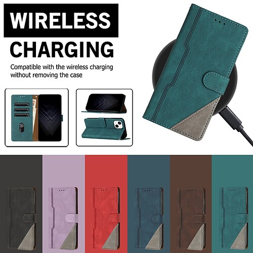

teléfono Funda Para Apple Tarjetas billetera iPhone 14 Pro Max Plus 13 12 11 Mini X XR XS 8 7 Soporte de carga inalámbrica con correa de muñeca Ranuras para tarjetas Color sólido TPU Cuero de PU