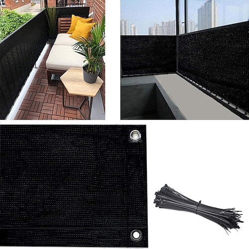 

copertura per recinzione per schermo per la privacy del balcone, schermo per recinzione per la riduzione della visibilità resistente ai raggi UV da 3,5 piedi x 16,5 piedi per balcone, appartamento, cortile, patio, veranda, giardino (1 m 5 m / 3,5 x 16,5