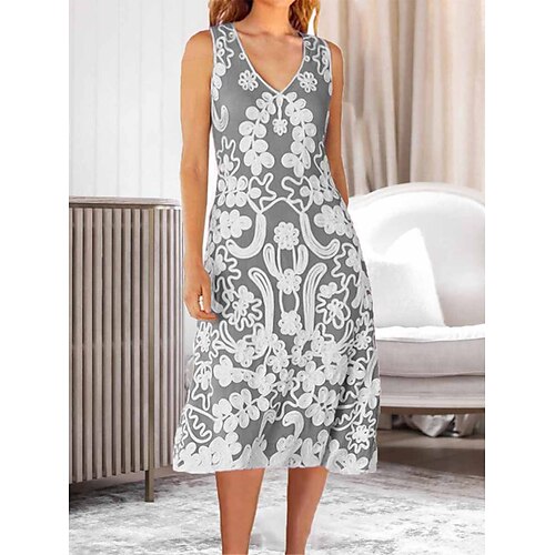 

Per donna loungewear Camicia da notte Vestiti Fiore decorativo Di tendenza Informale Strada Appuntamento Aeroporto Poliestere Traspirante Spacco a V Senza maniche Estate Primavera Nero Rosa