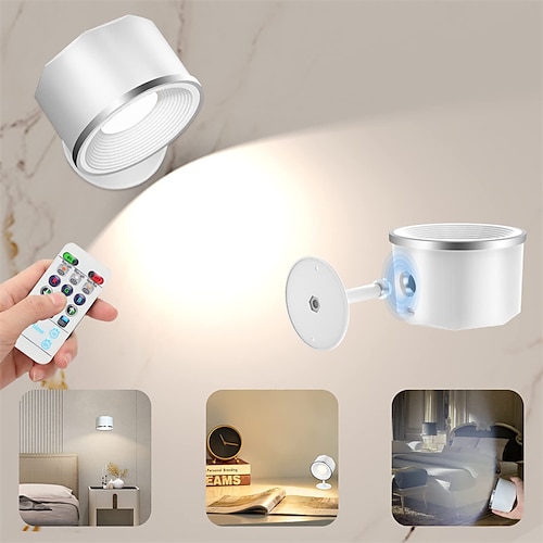 

Reading Light Dimmable Atmosphere Lamp LED Rechargeable 360 Rotating Magnetic Ball Adjustable Wall Lamp Touch Control Bedside Light Night Light USB Rechargeable