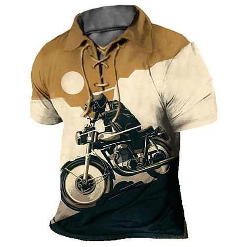 

Per uomo POLO Camicia da golf Golf Alfabetico Stampe astratte Vintage ▾ Moto Collo ripiegabile Blu Verde Cachi Grigio Esterno Strada Manica corta A cordoncino Stampa Abbigliamento Sportivo Di