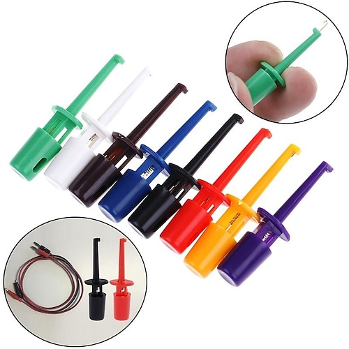 

10 pz 12x utile multimetro test filo sonda gancio clip set strumento di connessione grabber