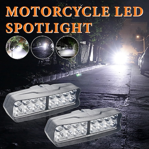 

1 pz led fari moto riflettore bianco super luminoso 16led luce anteriore funzionante led scooter fendinebbia moto