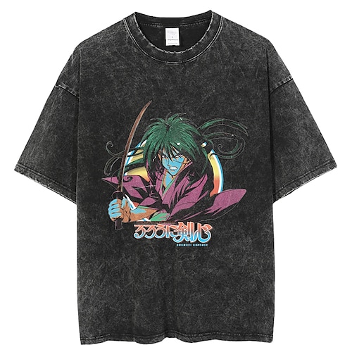 

Rurouni Kenshin Gótico Himura Kenshin Cosplay makoto shishio T-Shirt Dibujos Ropa deportiva Estampado Gráfico Camiseta Para Hombre Mujer Unisexo Adulto Estampado en caliente 100% algodón Casual Diario