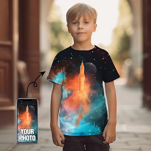 

Camiseta personalizada para niños y niñas de 3 a 12 años, diseñe sus propias camisetas 3d personalizadas para niños, camiseta con estampado completo, regalos personalizados