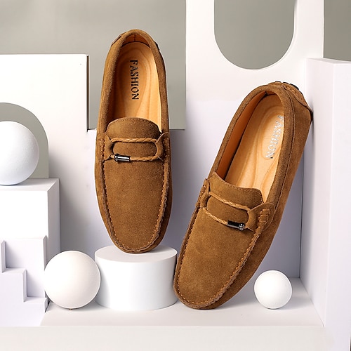 

Per uomo Mocassini e Slip-Ons Mocassino Scarpe comfort Informale Giornaliero Ciclismo Footing Pelle di nappa Pelle di maiale Traspirante Nero Giallo Blu scuro Estate Primavera
