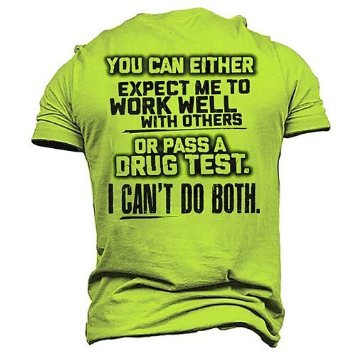 

Herre T-shirt Grafisk Trykte bogstaver Rund hals Tøj 3D-udskrivning udendørs Daglig Kortærmet Trykt mønster Mode Designer Årgang