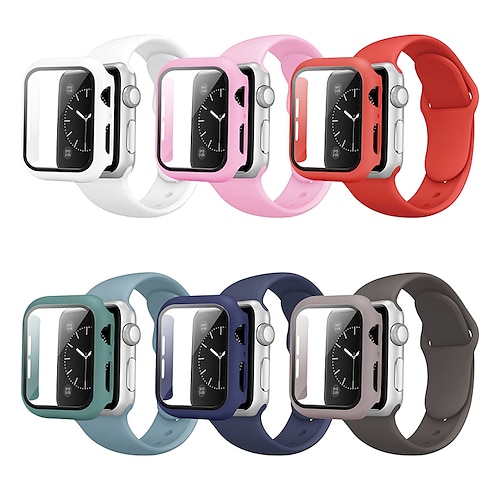 

Pulseira Esportiva Compatível com Pulseira Apple Watch 38mm 40mm 41mm 42mm 44mm 45 mm com caixa Ajustável Silicone macio pulseira de substituição para iwatch Series 8 7 6 5 4 3 2 1 SE