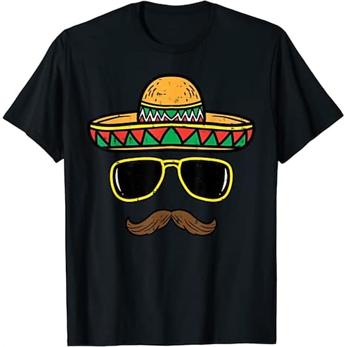 

meksikansk t-skjorte cinco de mayo fiesta t-skjorte med gatestil t-skjorte for menn kvinner unisex voksnes hot stempling 100 % bomull tilfeldig daglig