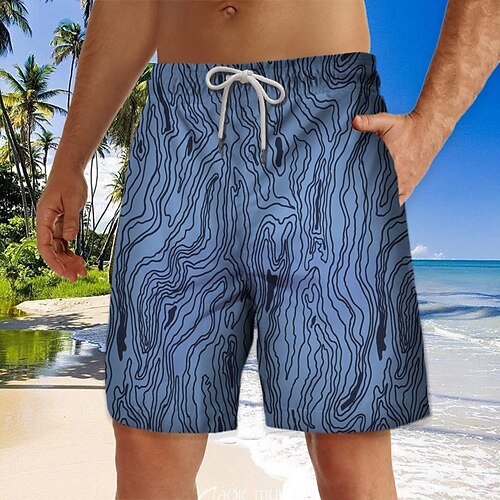 

Herre Surf shorts Badeshorts Snørelukning med mesh-for Elastisk Talje Grafiske tryk Hurtigtørrende Korte Afslappet Daglig Ferie Hawaiiansk Boheme Blå Grøn Mikroelastisk