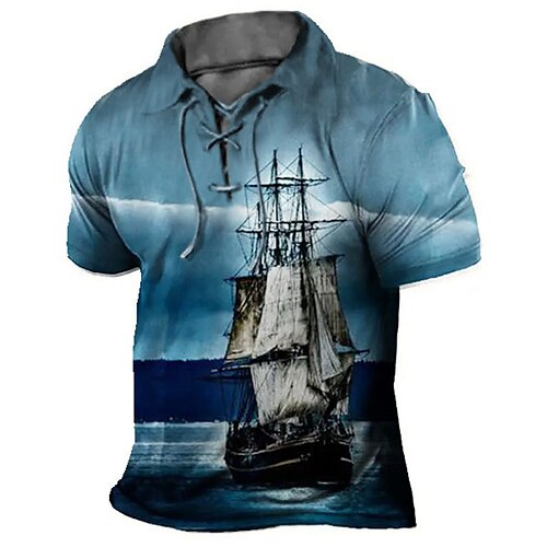 

Per uomo POLO Camicia da golf Golf Stampe astratte Vintage ▾ Navi Collo ripiegabile Giallo Verde chiaro Blu Verde Esterno Strada Manica corta A cordoncino Stampa Abbigliamento Sportivo Di tendenza